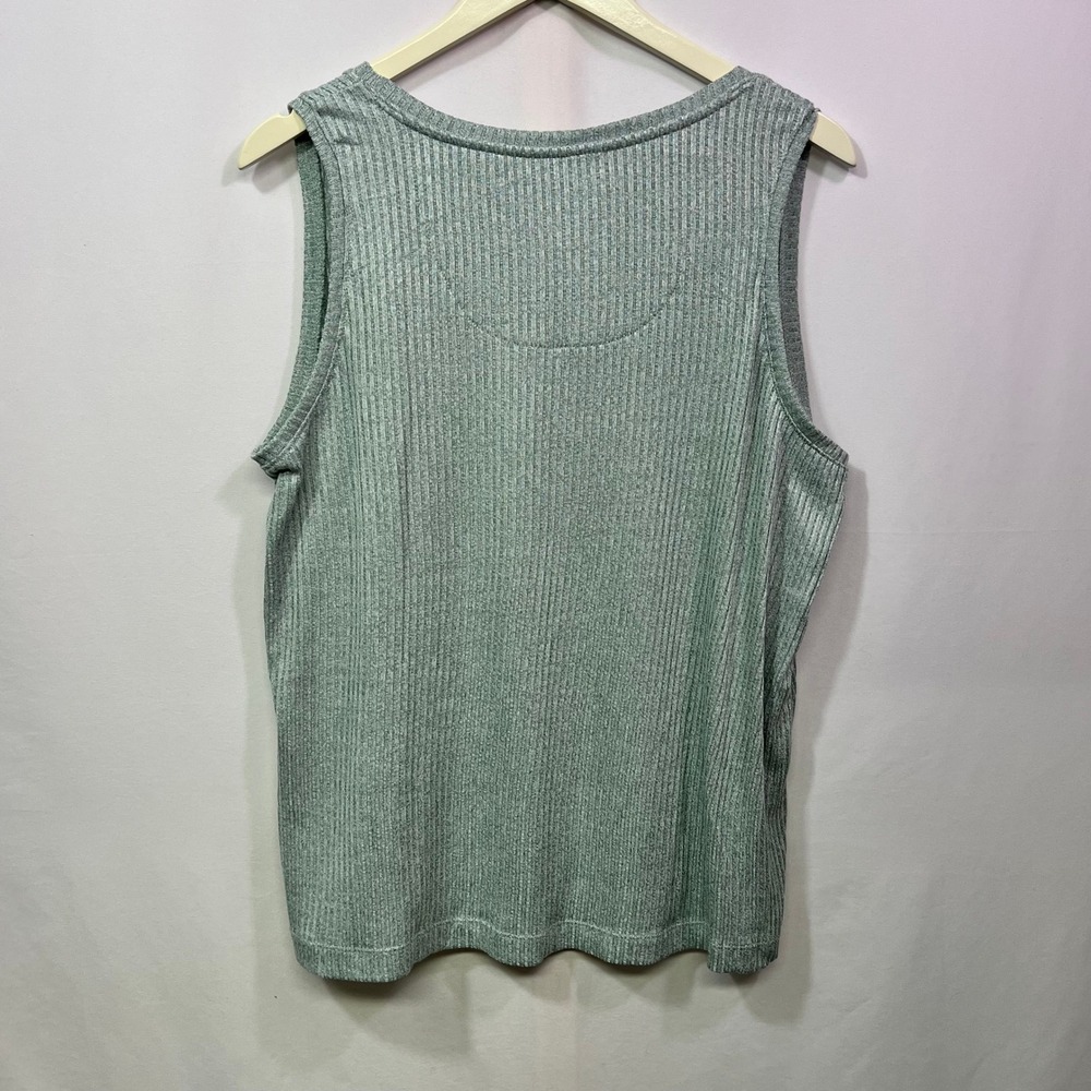 Cuddl Duds Womens XL Sage Green Ribbed 3 Piece Lounge Set Cardigan Tank Pants - Picture 5 of 10